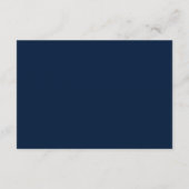 Carte D'accompagnement Elegant Gold Script Navy QR Code Détails du Mariag (Dos)