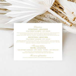Carte D'accompagnement Elegant Gold Vintage Glamor Information Mariage