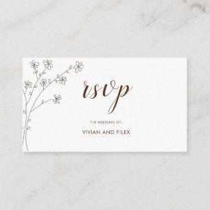 Carte D'accompagnement Elégant Golden Exemple de mariage floral RSVP