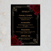 Carte D'accompagnement Elegant Gothic Romance Roses Wedding