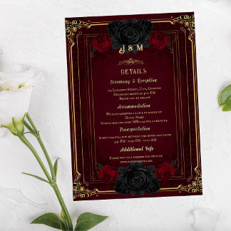 Carte D'accompagnement Elegant Gothic Romance Wedding Enclosure Card