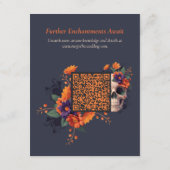 Carte D'accompagnement Élégant gothique 3D crâne floral détails du code Q (Dos)