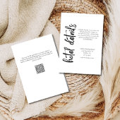 Carte D'accompagnement Élégant Gras Script noir blanc Mariage Hotel