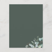 Carte D'accompagnement Elegant Green Eucalyptus Détails Mariage (Dos)