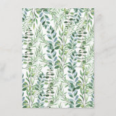 Carte D'accompagnement Elegant Green Eucalyptus Détails Mariage Enclos (Dos)