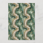 Carte D'accompagnement Elegant Green Marbled Waves (Dos)