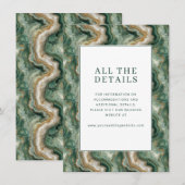 Carte D'accompagnement Elegant Green Marbled Waves (Devant / Derrière)