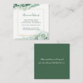Carte D'accompagnement Elégant Green Ombre Marbre Mariage hébergement (Devant / Derrière)