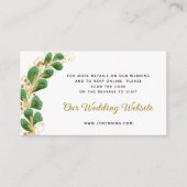 Carte D'accompagnement Elegant Green RSVP Site Mariage QR Code (Devant)