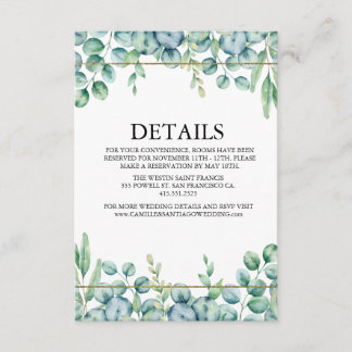 Carte D'accompagnement Elegant Greenery Botanical Wedding
