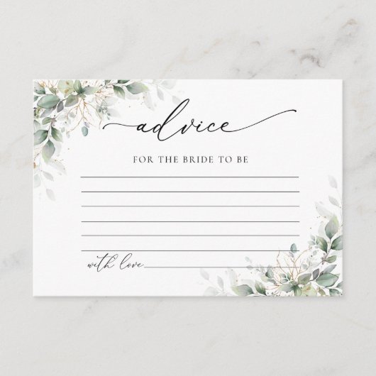 Carte D'accompagnement Elegant Greenery Wedding Advice Enclosure Card (Devant)