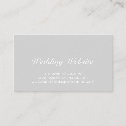 Carte D'accompagnement Elegant Grey Mariage Website (Devant)