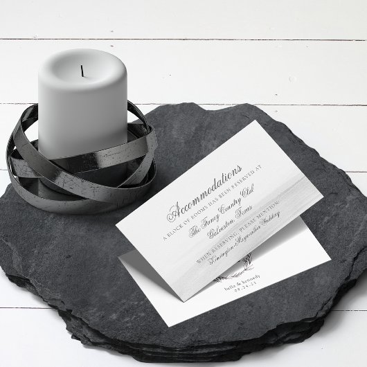 Carte D'accompagnement Elégant gris blanc Aquarelle Mariage Floral