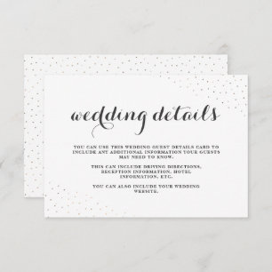 Carte D'accompagnement Elégant gris et blanc avec points Détails du Maria