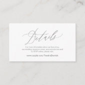 Carte D'accompagnement Elegant gris foncé, Détails Mariage, RSVP en ligne (Devant)