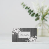 Carte D'accompagnement Elégant gris rustique. Détails du mariage (Debout devant)