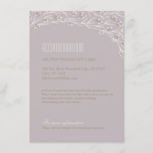 Carte D'accompagnement Élégant hébergement mariage fleuri lilas rustique