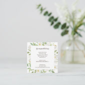 Carte D'accompagnement Elégant Hébergement Mariage Floral Blanc & Vert (Debout devant)