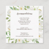 Carte D'accompagnement Elégant Hébergement Mariage Floral Blanc & Vert (Devant)