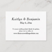 Carte D'accompagnement Élégant hébergement Mariage noir et blanc (Dos)