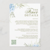 Carte D'accompagnement Elegant Hydrangea Wedding Details (Devant)