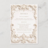 Carte D'accompagnement Elegant Ivory Baroque Wedding Enclosure Card (Devant)