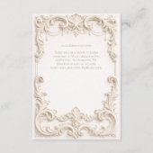 Carte D'accompagnement Elegant Ivory Baroque Wedding Enclosure Card (Dos)