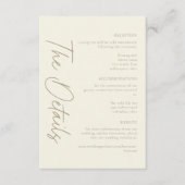 Carte D'accompagnement Elegant Ivory Cream Minimalist Wedding (Devant)