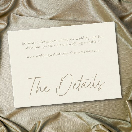 Carte D'accompagnement Elegant Ivory Cream Minimalist Wedding