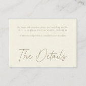 Carte D'accompagnement Elegant Ivory Cream Minimalist Wedding (Devant)