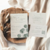 Carte D'accompagnement Elegant Ivory & Sage Fall Botanical Mariage Détail