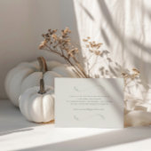 Carte D'accompagnement Elegant Ivory & Sage Fall Botanical Mariage Détail