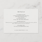 Carte D'accompagnement Elegant ivory satin wedding details card (Dos)