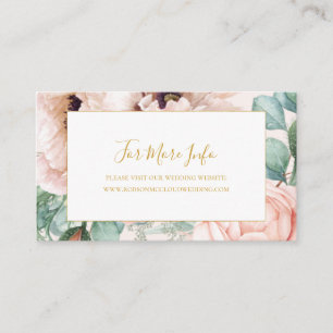 Carte D'accompagnement Elégant Jardin Floral Blush   Mariage Pastel