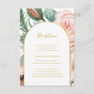 Carte D'accompagnement Elégant Jardin Floral Blush   Réception de mariage