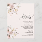 Carte D'accompagnement Elégant Jardin Floral Rose Mariage (Devant)