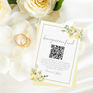Carte D'accompagnement Elégant jaune Floral Sage Green Lune de miel Fonds