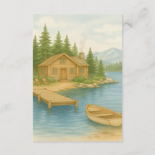 Carte D'accompagnement Elégant Lac Tahoe Rustic Mountain Mariage (Dos)