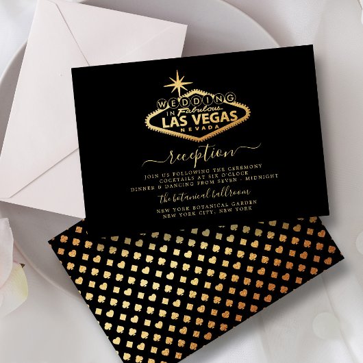 Carte D'accompagnement Elégant Las Vegas Destination Mariage Réception