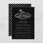 Carte D'accompagnement Elegant Las Vegas Destination Wedding Détail<br><div class="desc">Célébrez dans le style avec ces cartes de détails mariages modernes et très tendance. Ce design est facile à personnaliser avec votre libellé d'événement spécial et vos invités seront ravis quand ils reçoivent ces cartes fabuleuses. Les éléments correspondants se trouvent dans la collection.</div>