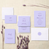 Carte D'accompagnement Élégant Lavande Violet Uni