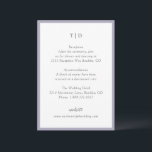 Carte D'accompagnement Élégant Lilac Monogramme Mariage moderne<br><div class="desc">Cartes d'enceinte mariages modernes avec un design propre avec des polices serif et script.</div>