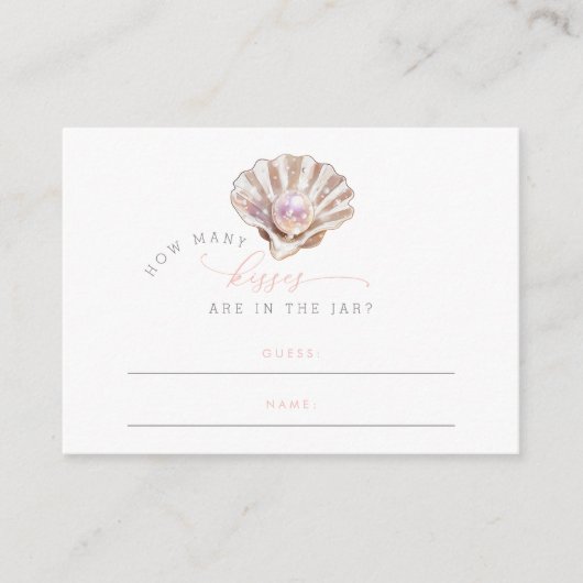 Carte D'accompagnement Elegant Little Pearl Combien de baisers Baby showe (Devant)