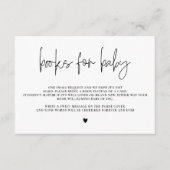 Carte D'accompagnement Elégant livre calligraphie pour bébé, Baby shower (Devant)