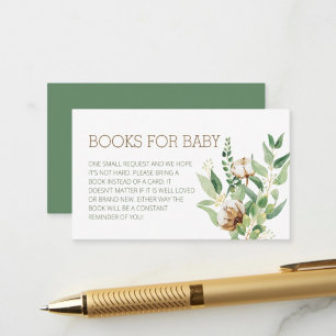 Carte D'accompagnement Elégant Livre Floral Eucalyptus Green Pour Bébé