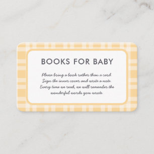 Carte D'accompagnement Elégant Livres De Baby shower Plaid Pour Bébé