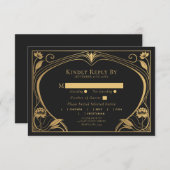 Carte D'accompagnement Élégant Lotus Art Nouveau Mariage (Devant / Derrière)