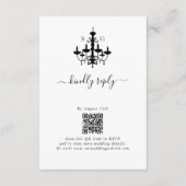 Carte D'accompagnement Élégant lustre noir blanc Mariage (Devant)