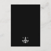 Carte D'accompagnement Élégant lustre noir blanc Mariage (Dos)