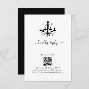 Carte D'accompagnement Élégant lustre noir blanc Mariage
